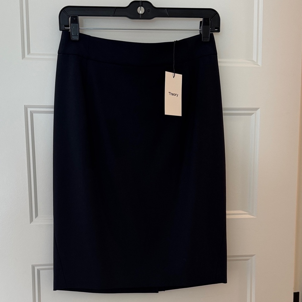Theory Women's Classic Navy Pencil Skirt